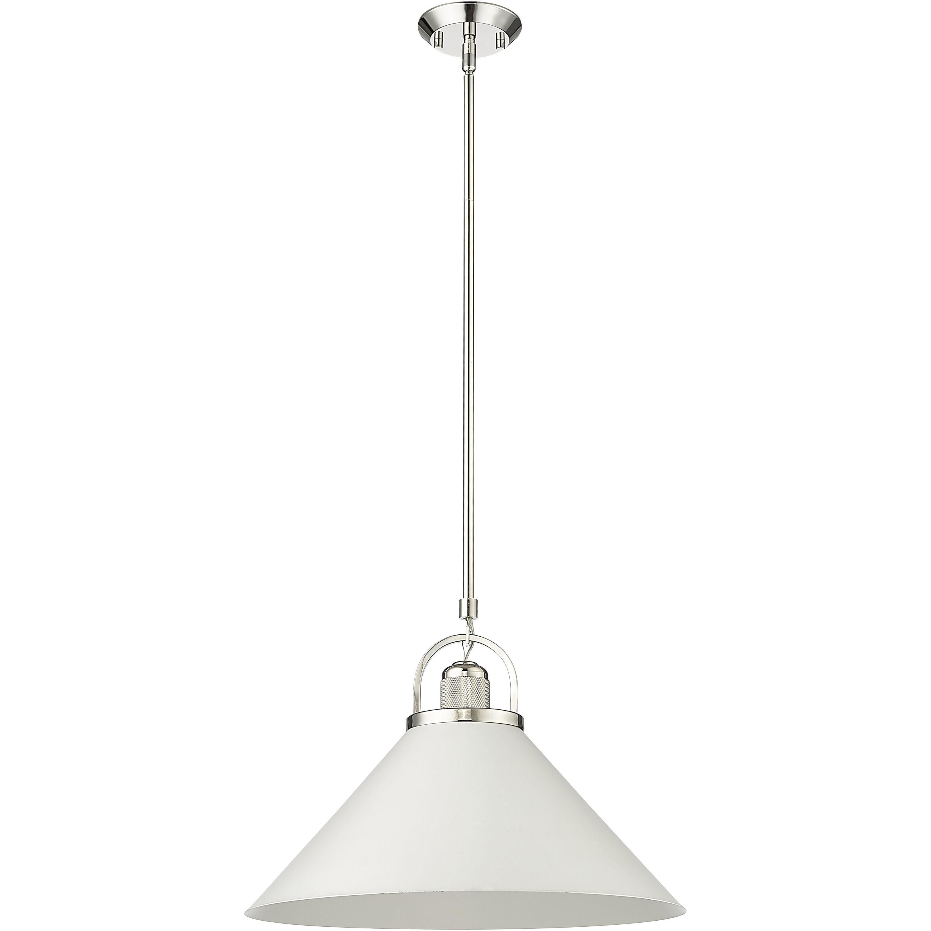 Artistan 1 Light 13.1 inch Polished Nickel/Matte White Pendant Ceiling Light
